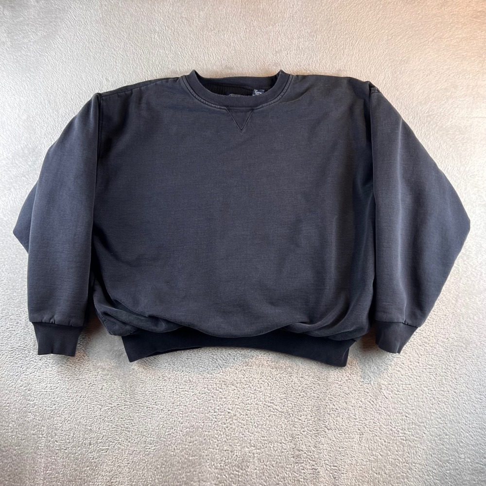 Dutch Harbor Gear DHG Mens XL Crewneck Sweatshirt Faded Black Waffle Lined Heavy